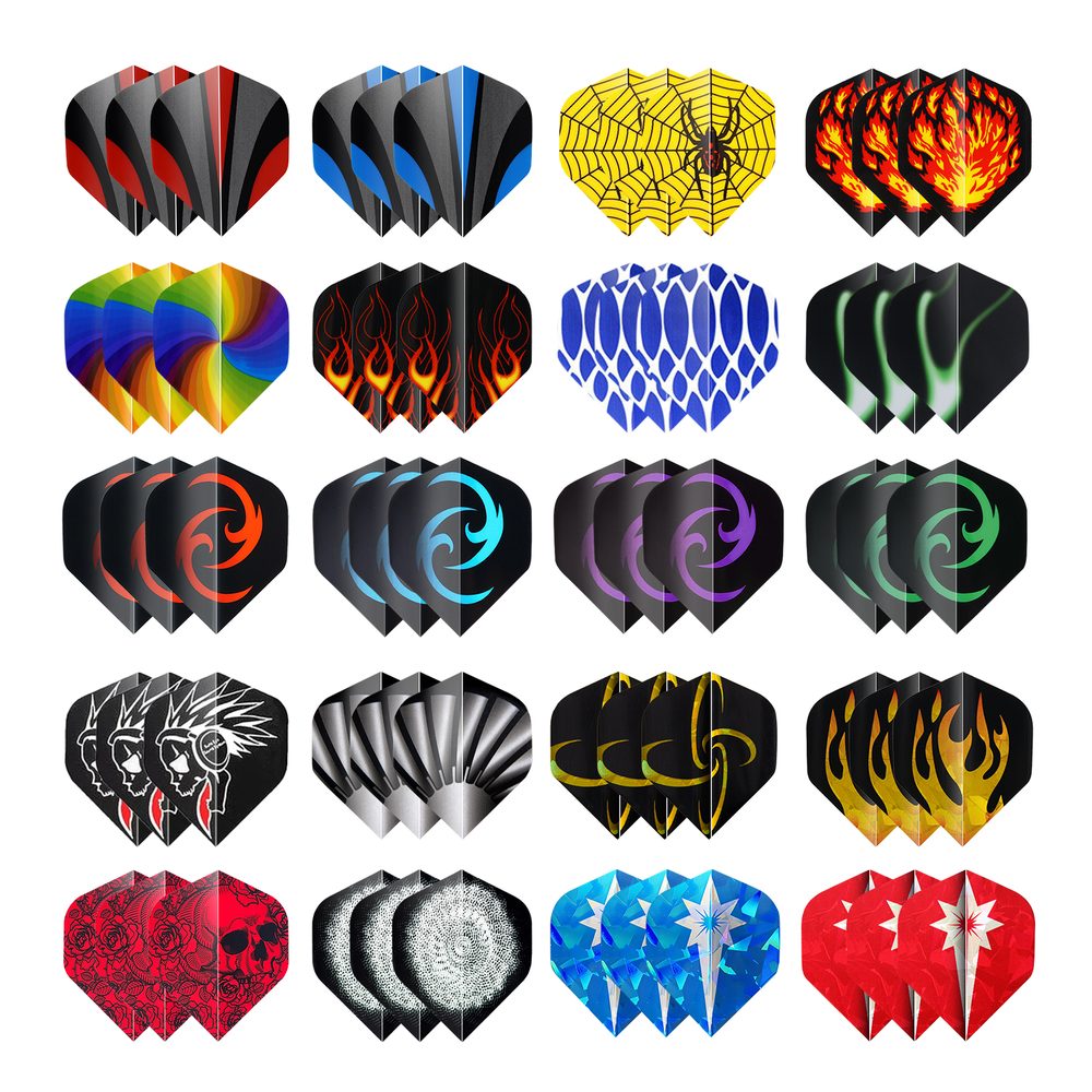 Dart Flights Standard, 60 Stück, bunt gemischt – Bild 1